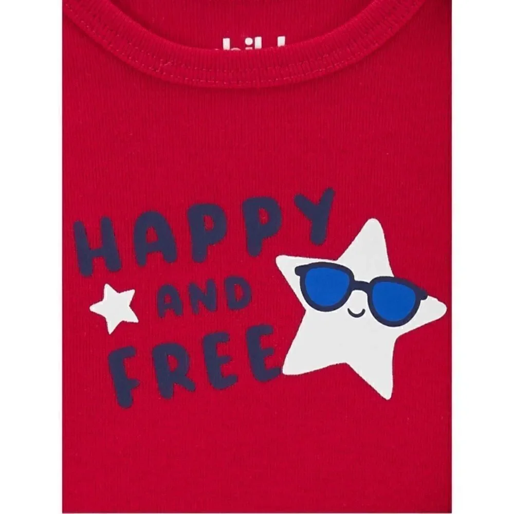 Baby Girls Patriotic Outfits Dress Bodysuit & Bib 2, 2-Piece Sets Size 0-3 M